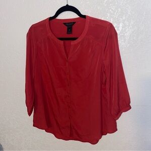 Investments salmon-colored Button-Up Blouse
